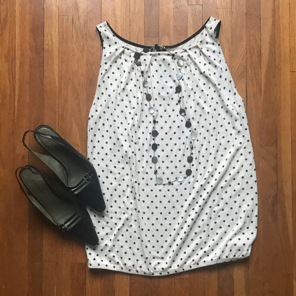 LOFT pleated blouson sleeveless shell size small